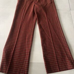 Zara Red and Black Checkered Pants